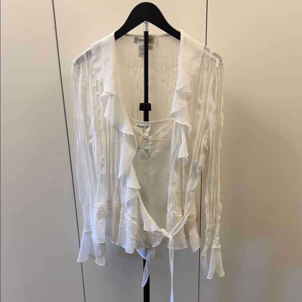 Coldwater Creek Ivory Ruffle Front Blouse and Camisole.